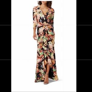 Badgley Mischka Floral Rouged Gown Size 2 Like New